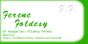 ferenc foldesy business card